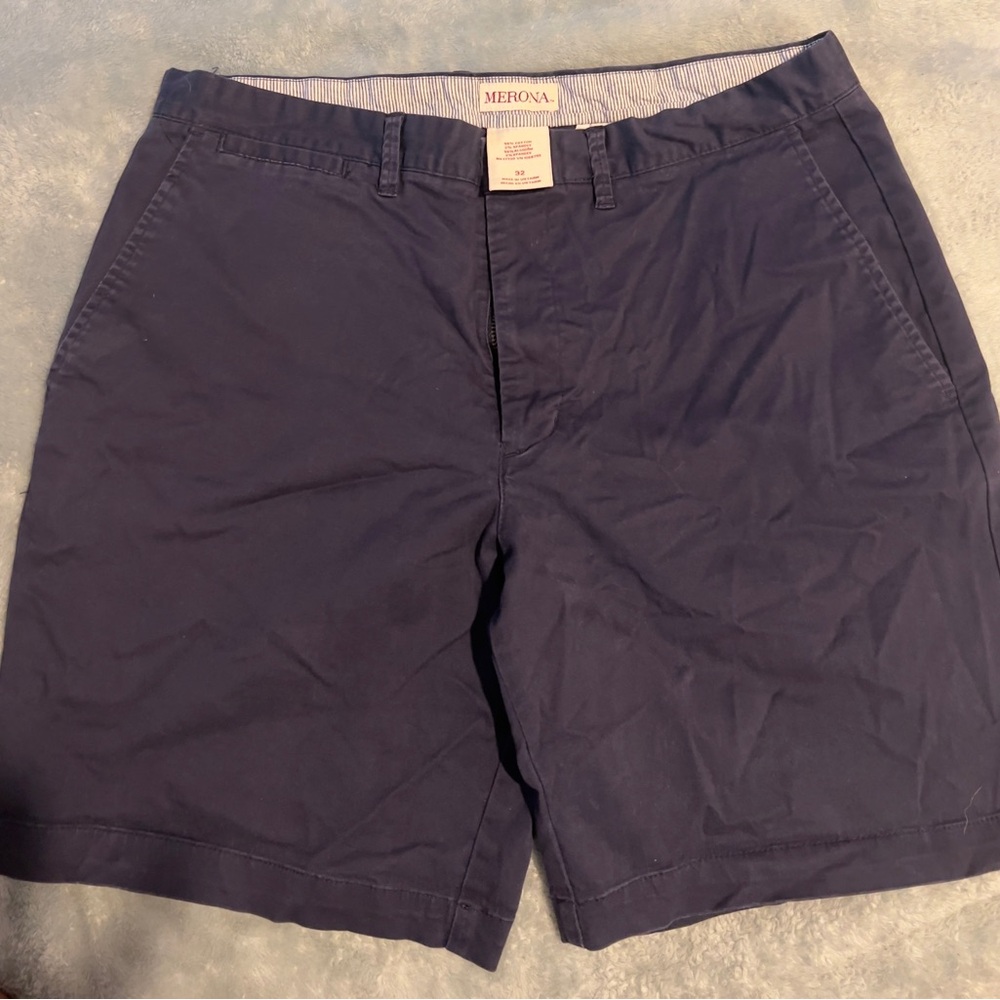 Merona Blue Flat Front Shorts Casual